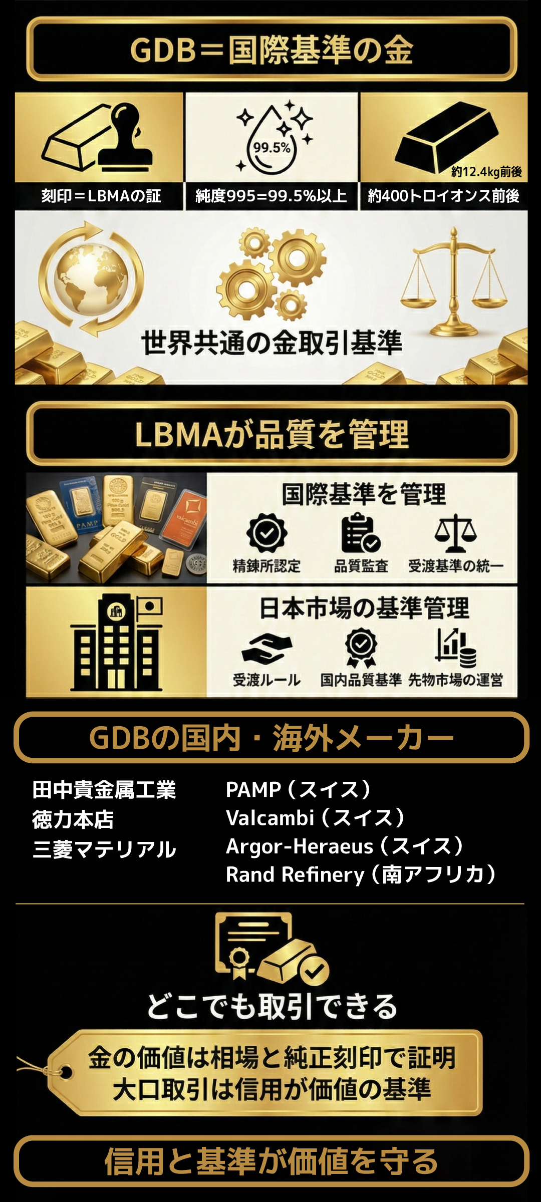 GDB（グッドデリバリーバー）とは｜基準・LBMA・メーカーまで徹底解説
