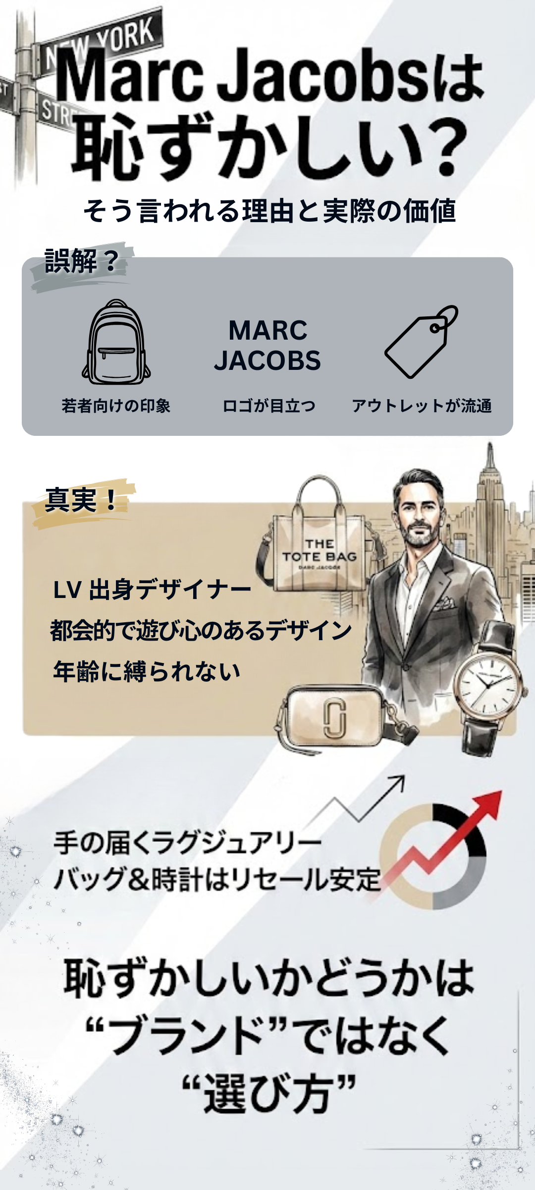 マークジェイコブスは恥ずかしい？ダサいと言われる理由と高く売る方法を解説