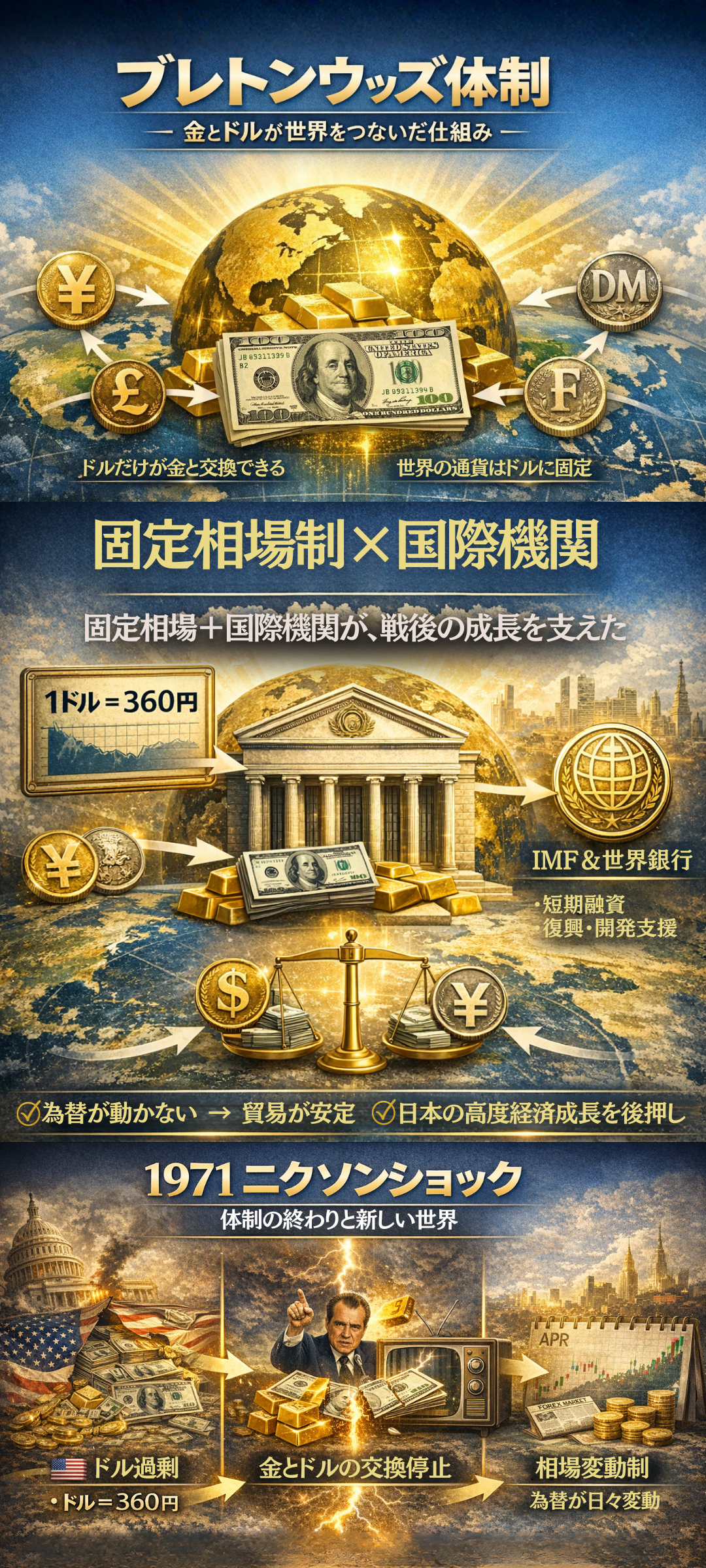 ブレトンウッズ体制とは？金とドルによる国際通貨制度の仕組みをわかりやすく解説