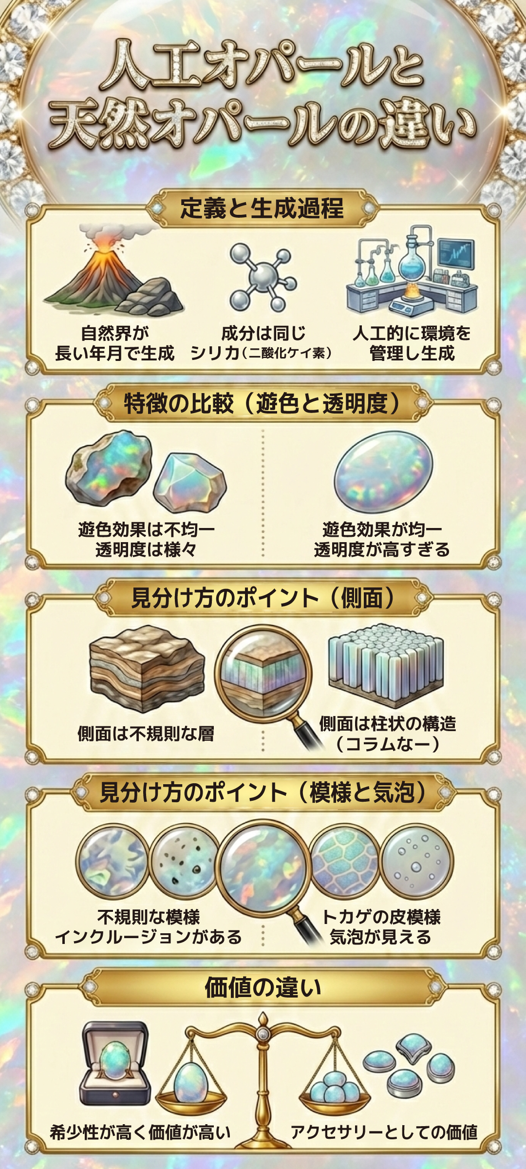 人工オパールとは？天然オパールとの違いや作り方、見分け方を徹底解説