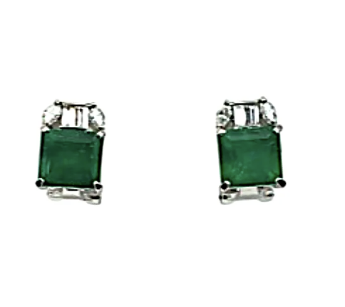 Pt/Pm900 コロンビア産 エメラルド ダイヤ イヤリング 1.44・1.49ct