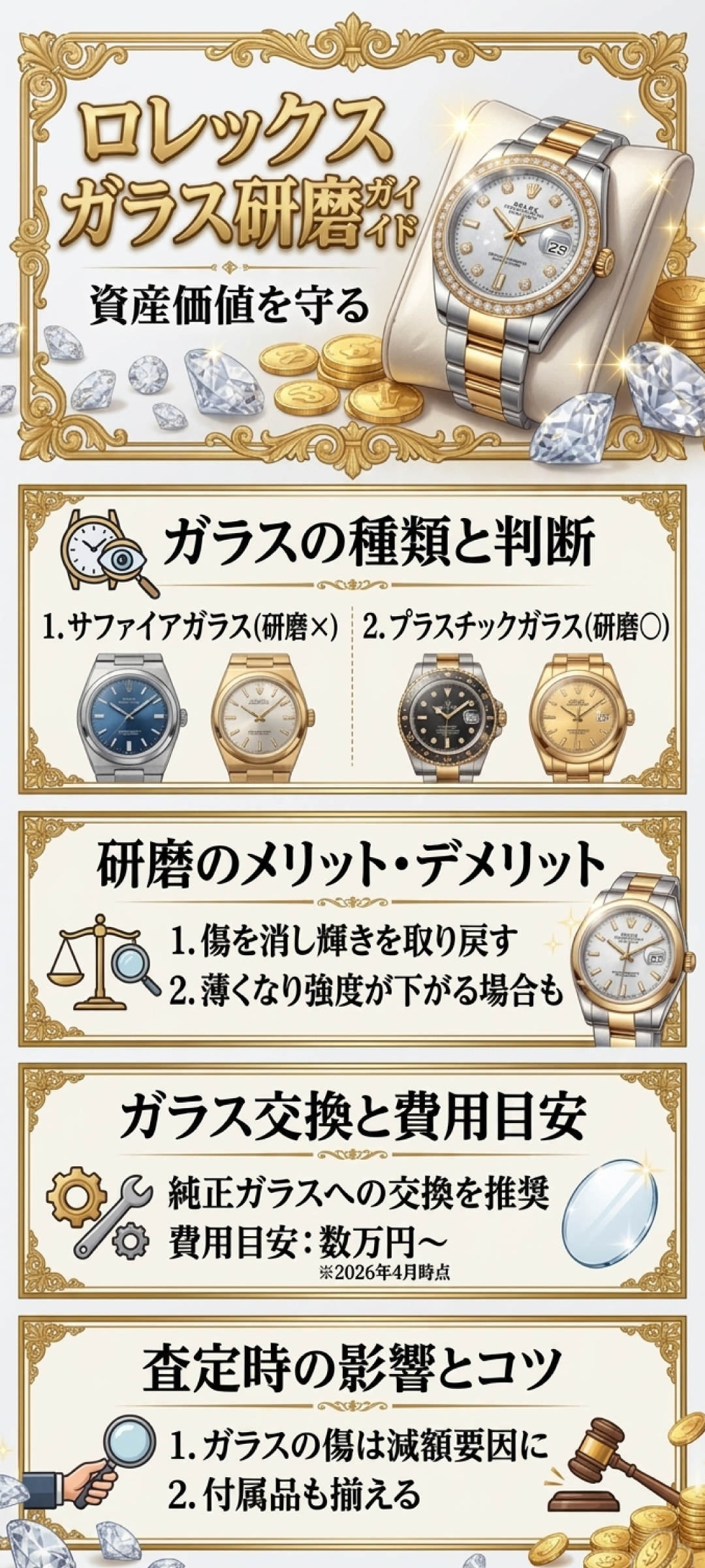 ロレックスのガラスは研磨できる? 研磨できる条件とその他の修理方法も紹介