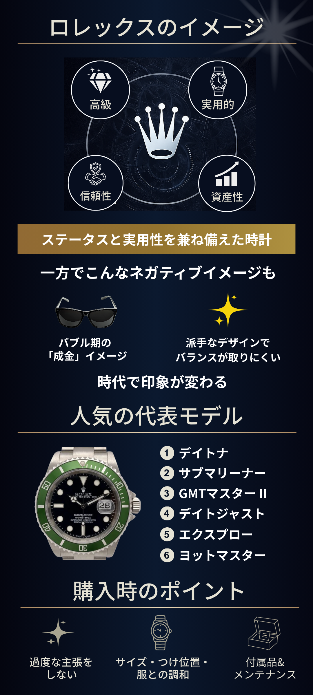 ロレックスのイメージはどうなの?選び方・人気モデル・所有の注意点もご紹介