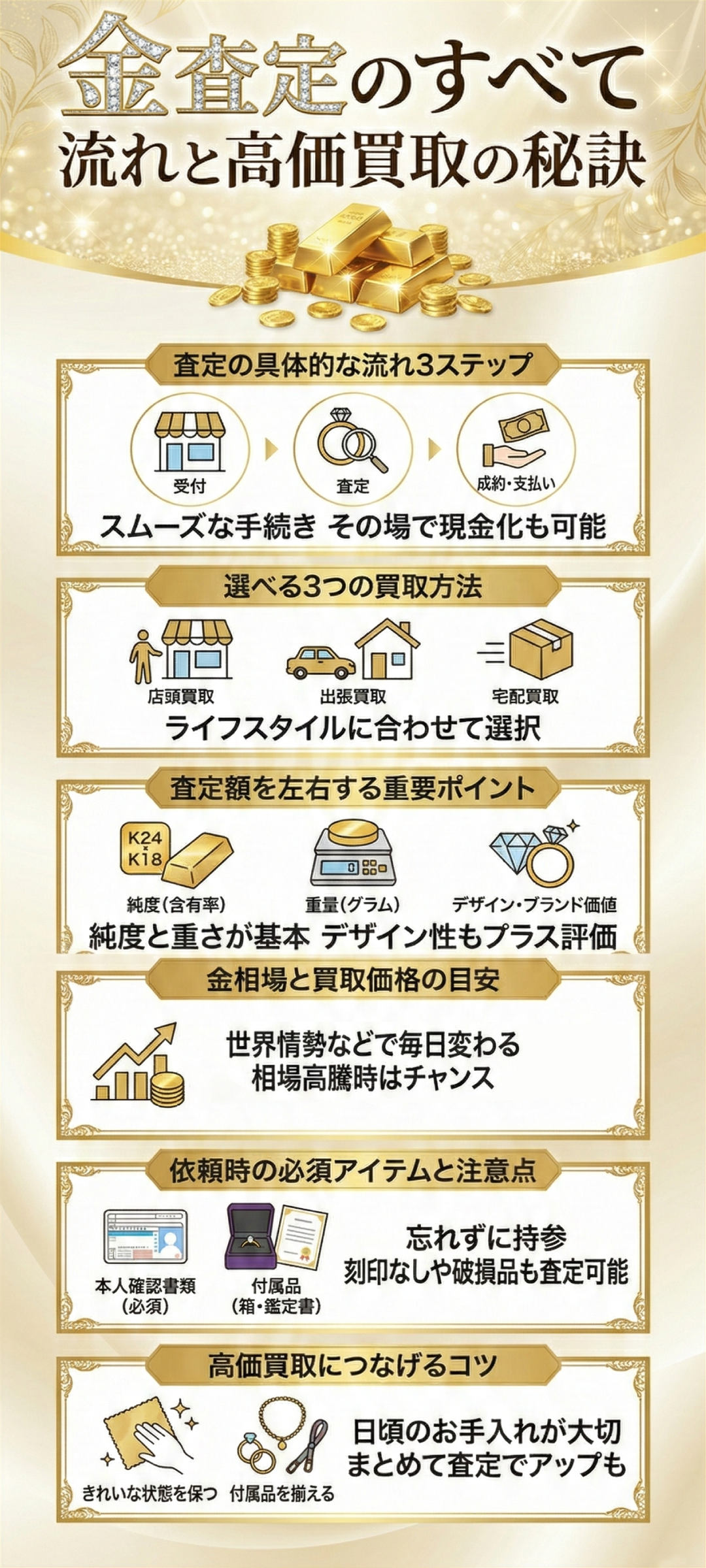 金査定の方法について解説！買取の流れや査定を依頼する際の注意点も紹介