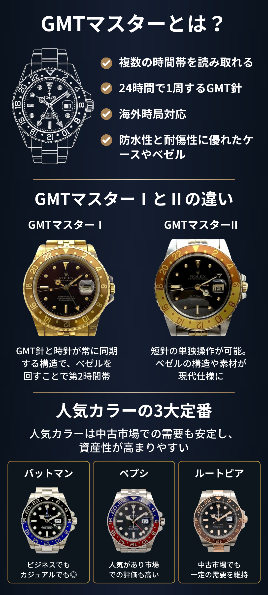 GMTマスターが人気を集める理由とは？おすすめモデルランキングと資産価値を解説