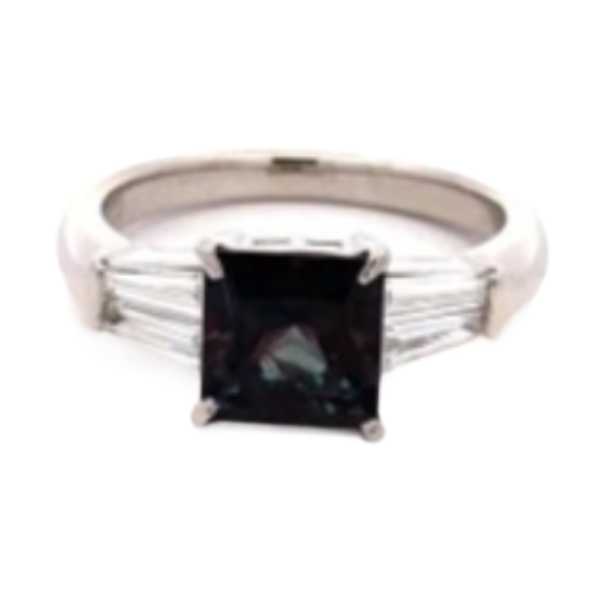Pt･Pm900 アレキサンドライト・ダイヤモンド リング A1.745 ct 0.38 ct