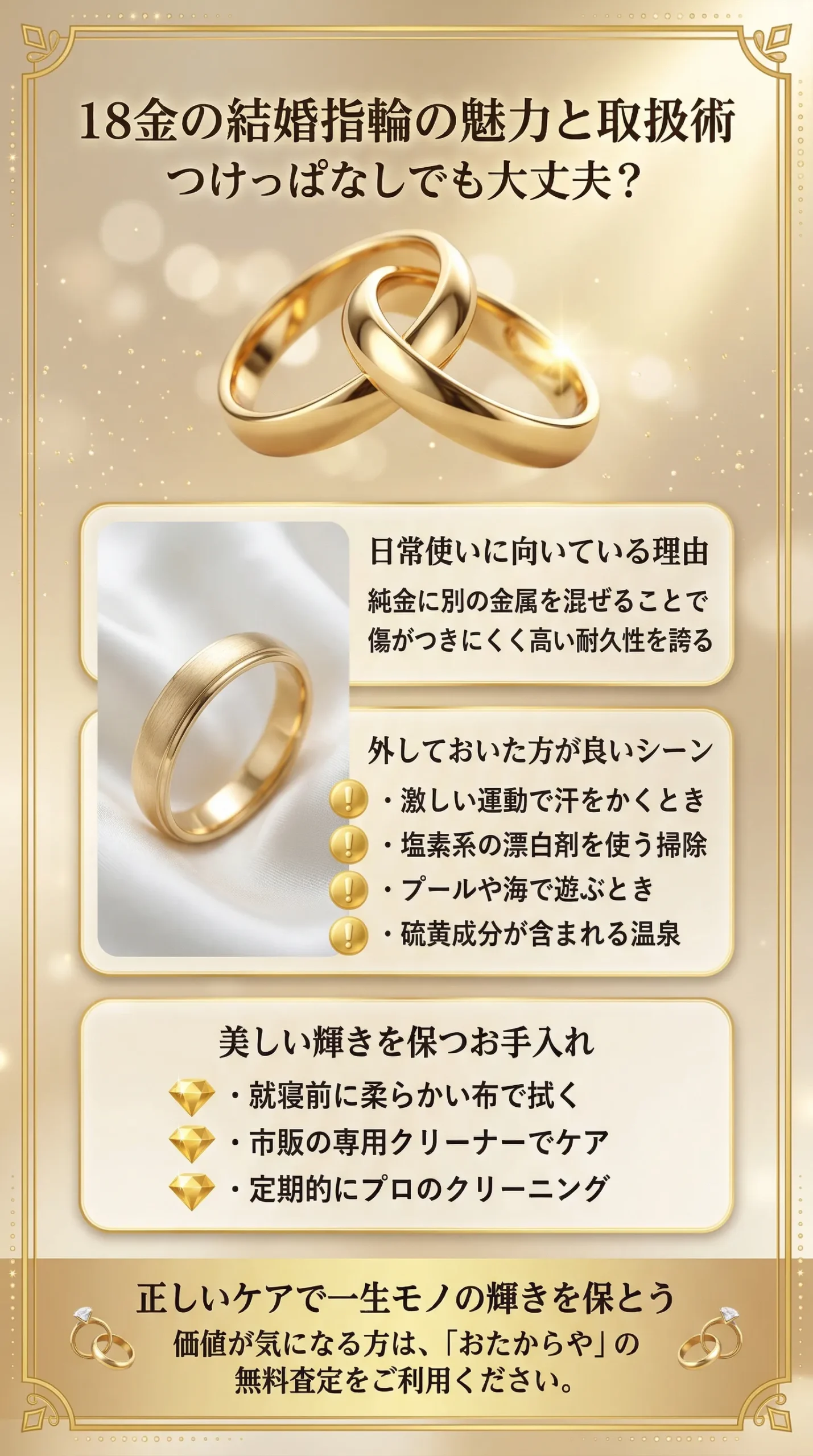 18金(K18)の結婚指輪が持つ特性とは?