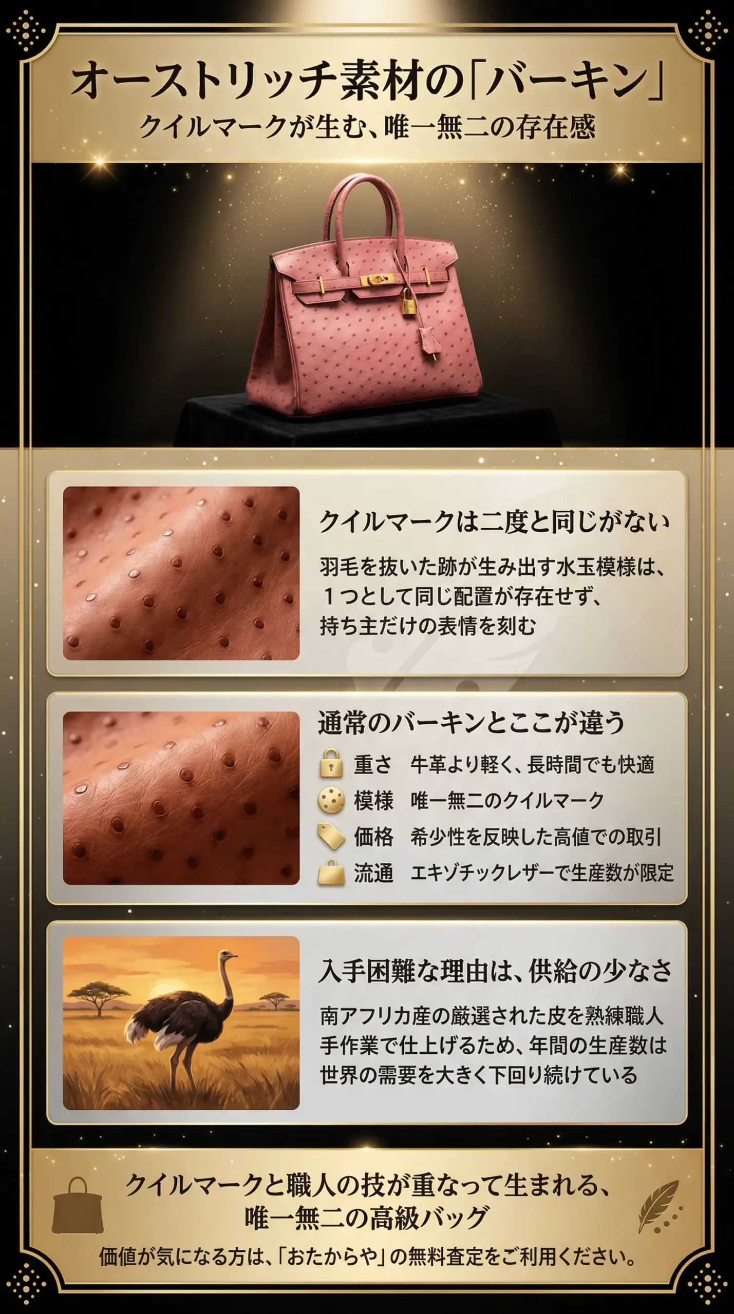 エルメスのオーストリッチ素材のバーキンとは?定価や買取価格、入手方法まで詳しくご紹介