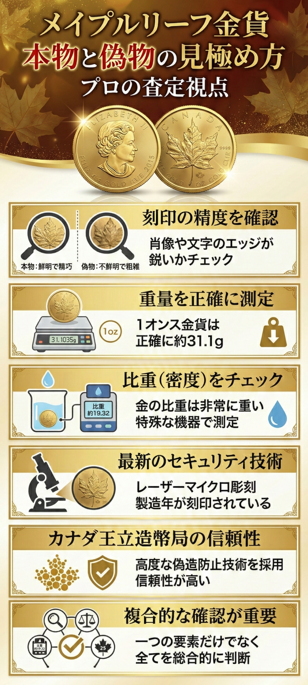 メイプルリーフ金貨の偽物の特徴とは？見分け方も詳しくご紹介