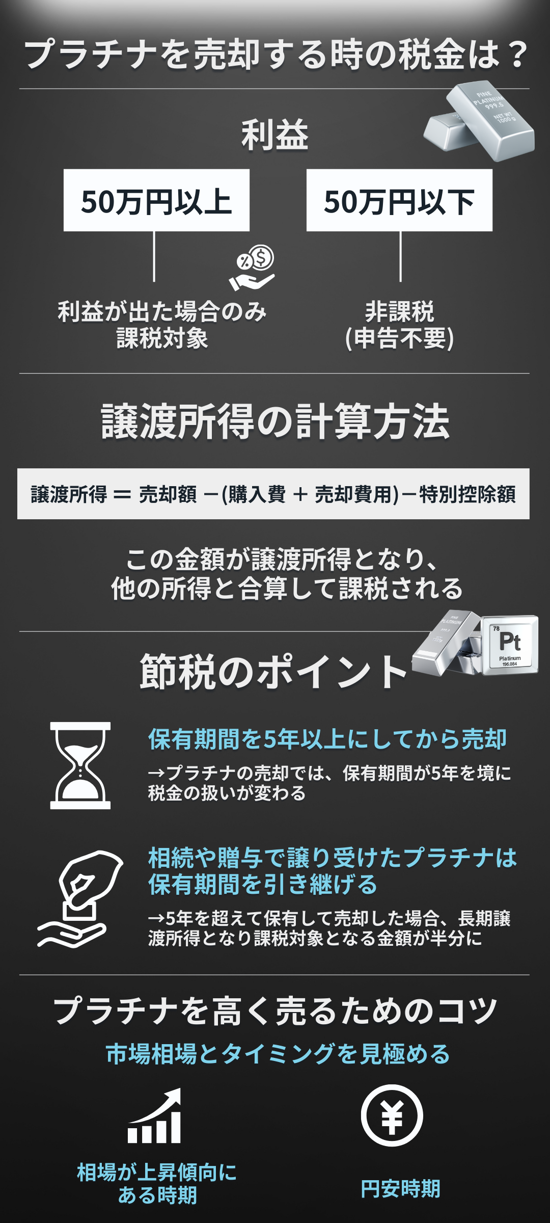 プラチナを売却すると税金がかかる？その仕組みや確定申告の必要性を徹底解説