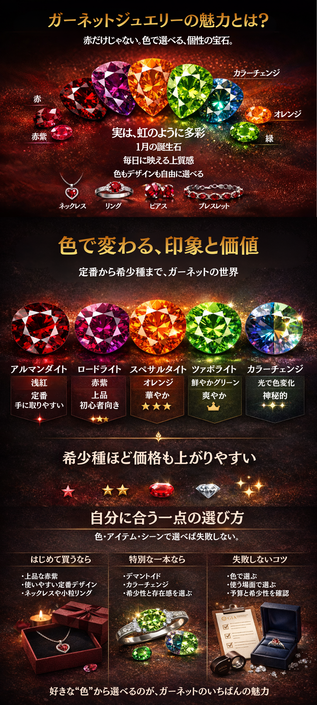ガーネットジュエリーの魅力とは？選び方からおすすめブランド・人気アイテムまで徹底解説