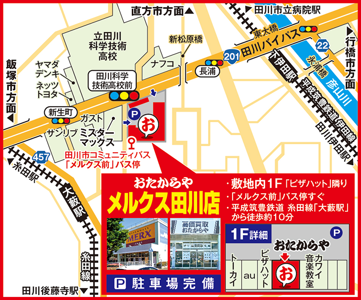 メルクス田川店案内図