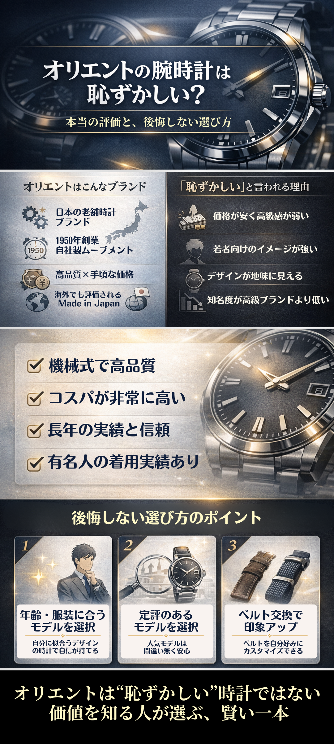 オリエントの腕時計は恥ずかしい?周囲の評価とブランド価値を徹底解説