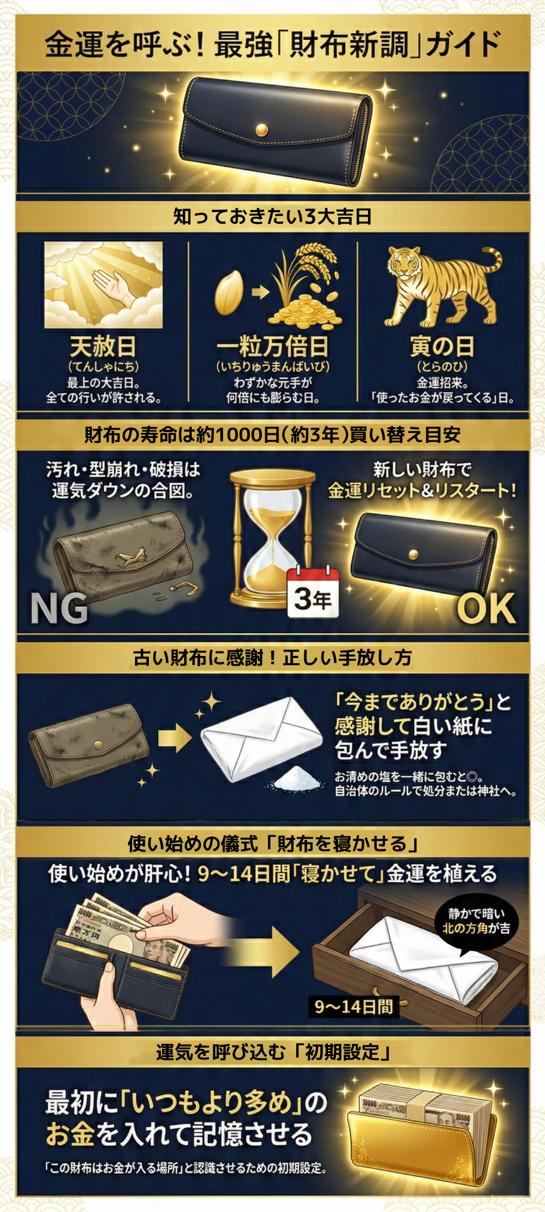 財布を替える日はいつがいい？2025年の一粒万倍日・天赦日・寅の日を徹底解説！