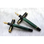 (ペン先18C 14C) ペリカン (Pelikan) 万年筆 スーベレーン 緑縞 計2点
