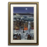 絵画 ミッシェル・ドラクロワ 夜のパリのクリスマス