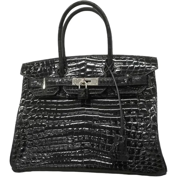エルメス バーキン30 ハンドバッグ クロコダイルレザー □K刻印 シルバー金具