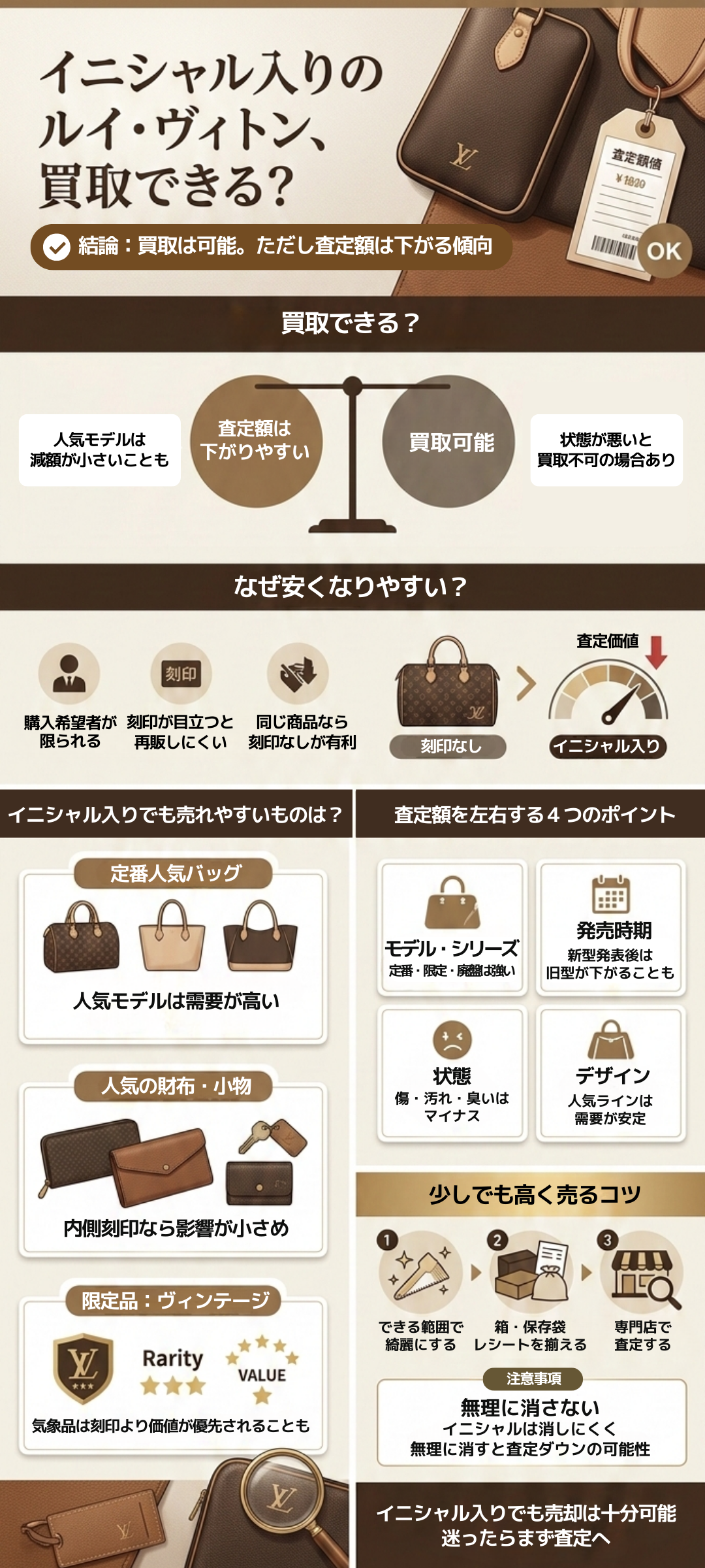 イニシャル入りのルイ・ヴィトンでも買取はできる?査定に与える影響や注意点もご紹介
