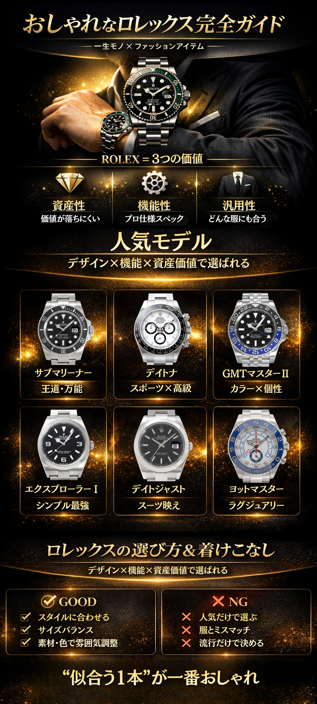 ロレックスのおしゃれなメンズモデルランキングTOP10!人気モデルや「かっこいい」着けこなし術を徹底解説