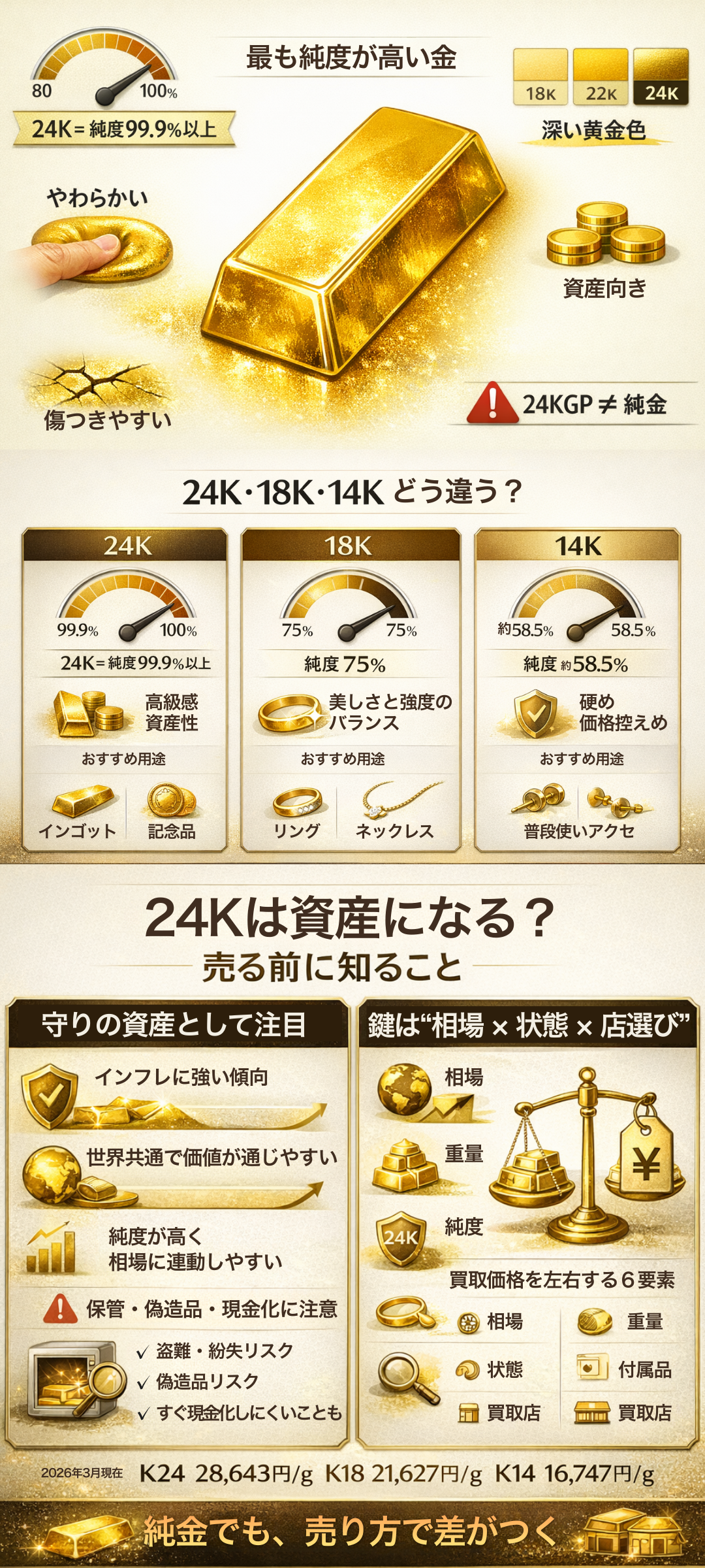 24Kとは?純金の意味・18金との違い・買取価格や投資価値まで徹底解説