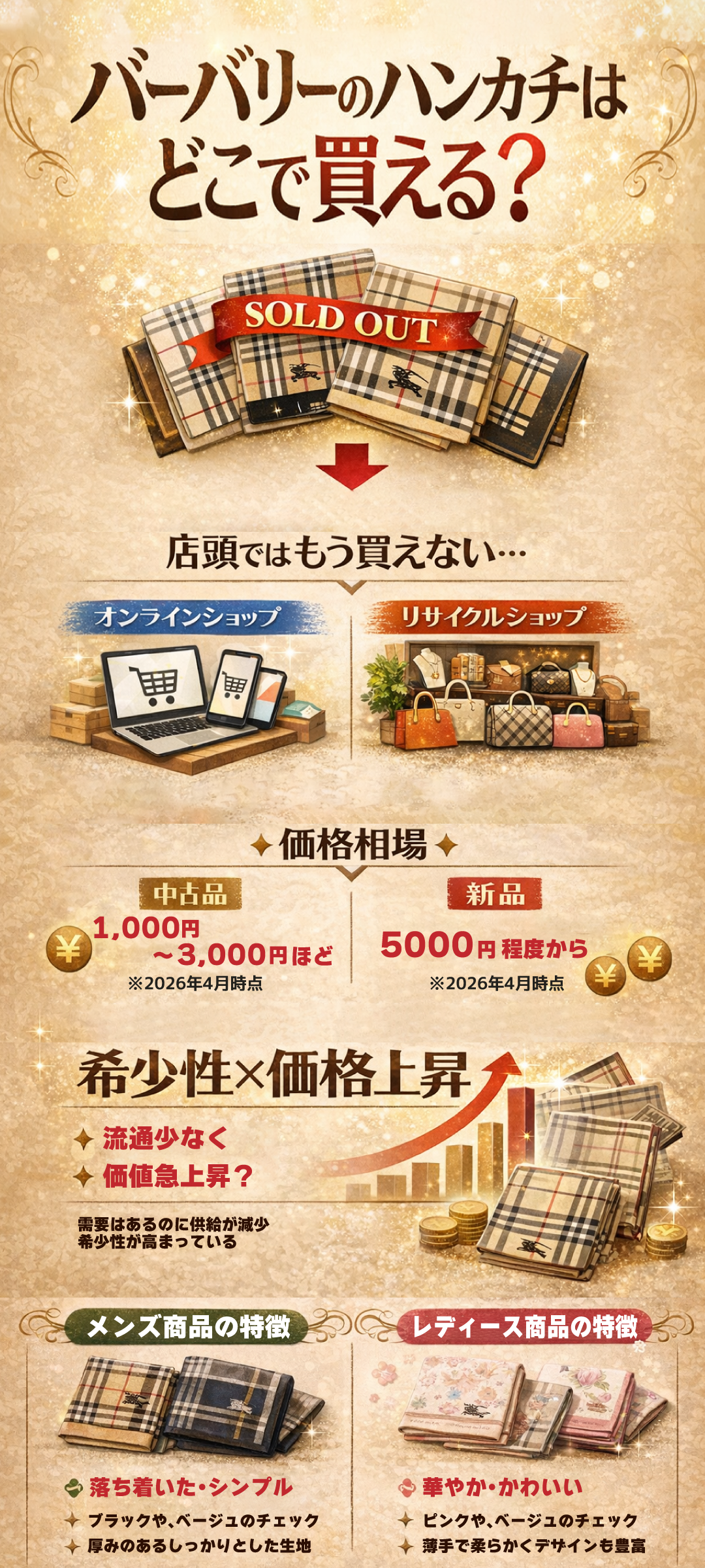 バーバリーのハンカチはどこで買える？販売終了の理由や店舗・通販の現状も解説