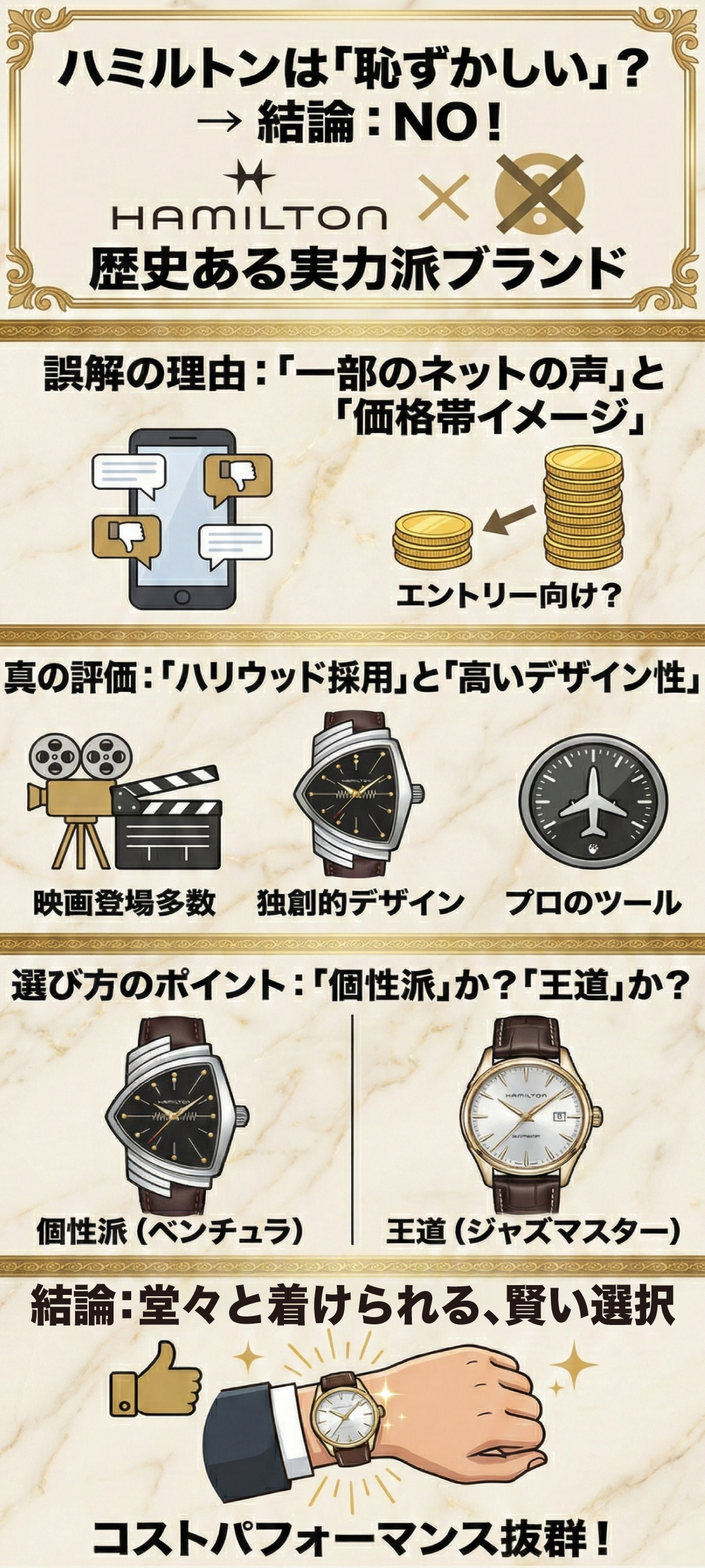 ハミルトンの腕時計は恥ずかしい？評判の真相と隠れた魅力・本当の価値を徹底解説