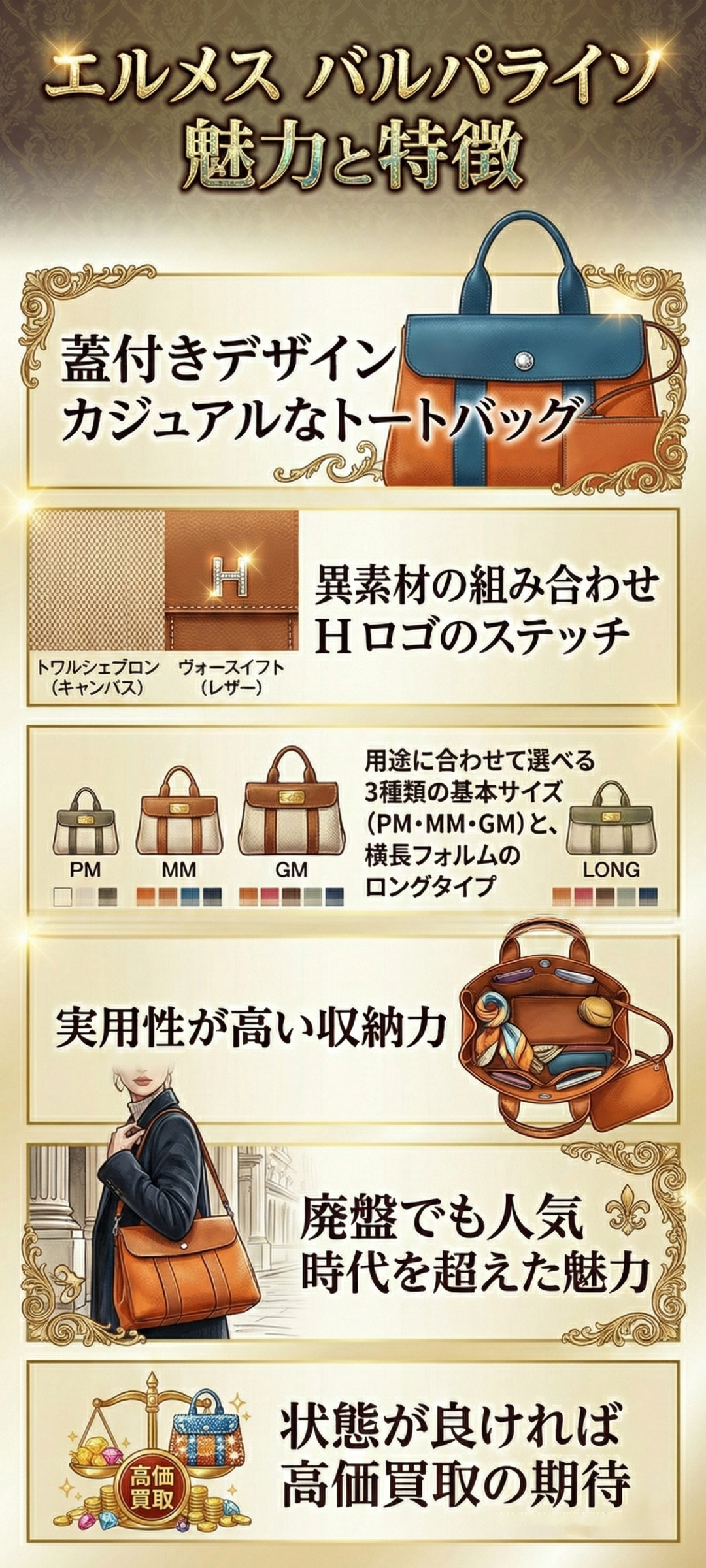 エルメス「ヴァルパライソ」の魅力｜人気モデルや査定ポイント・高く売るコツもご紹介