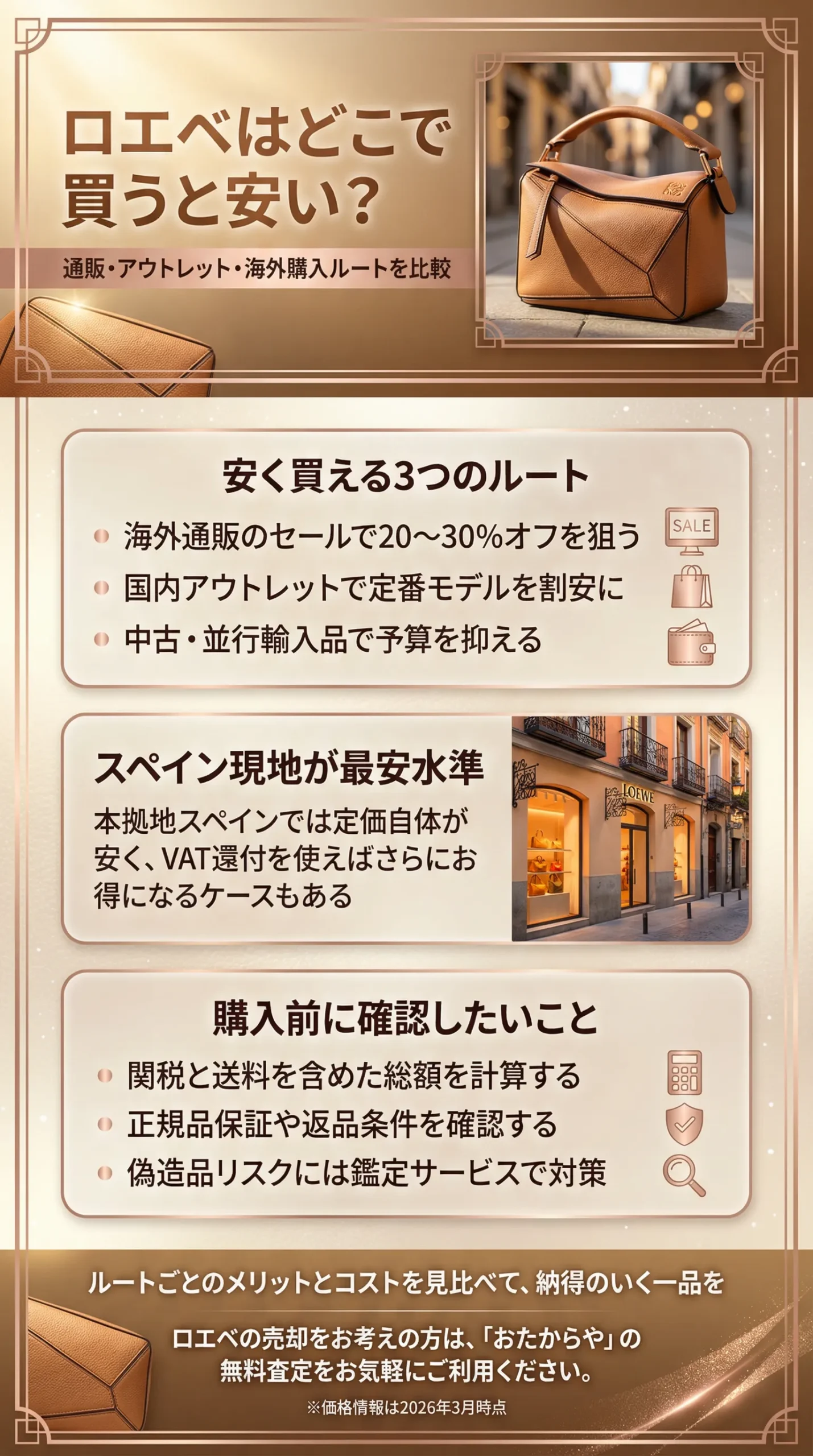 ロエベはどこで買うのが一番安い?通販・アウトレット・海外購入を徹底比較!