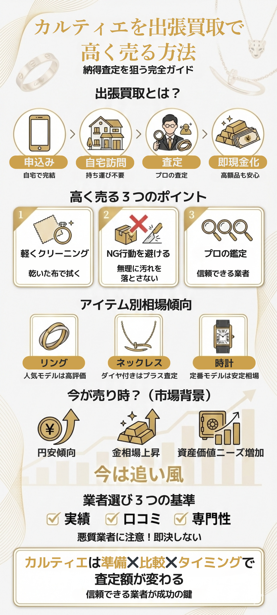 カルティエ製品を出張買取で高く売るには？納得査定を狙うための高価買取徹底ガイド
