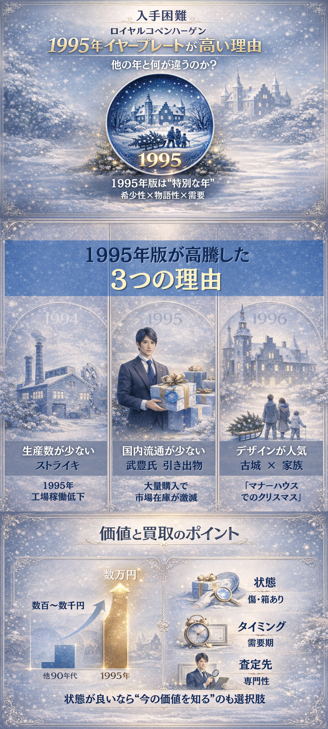 入手困難!ロイヤルコペンハーゲン1995イヤープレートはなぜ高い?買取価格も解説