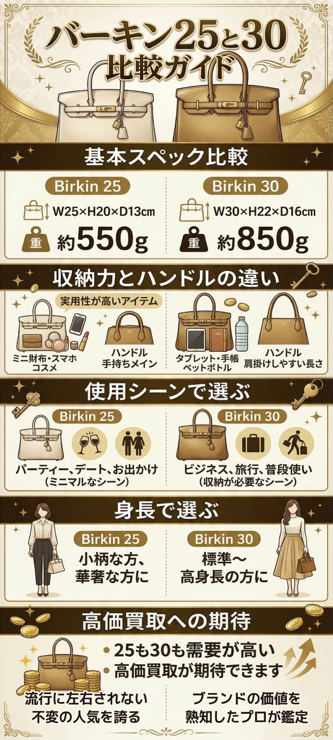 エルメス・バーキン25と30で使いやすいのはどっち?サイズや重量など徹底比較