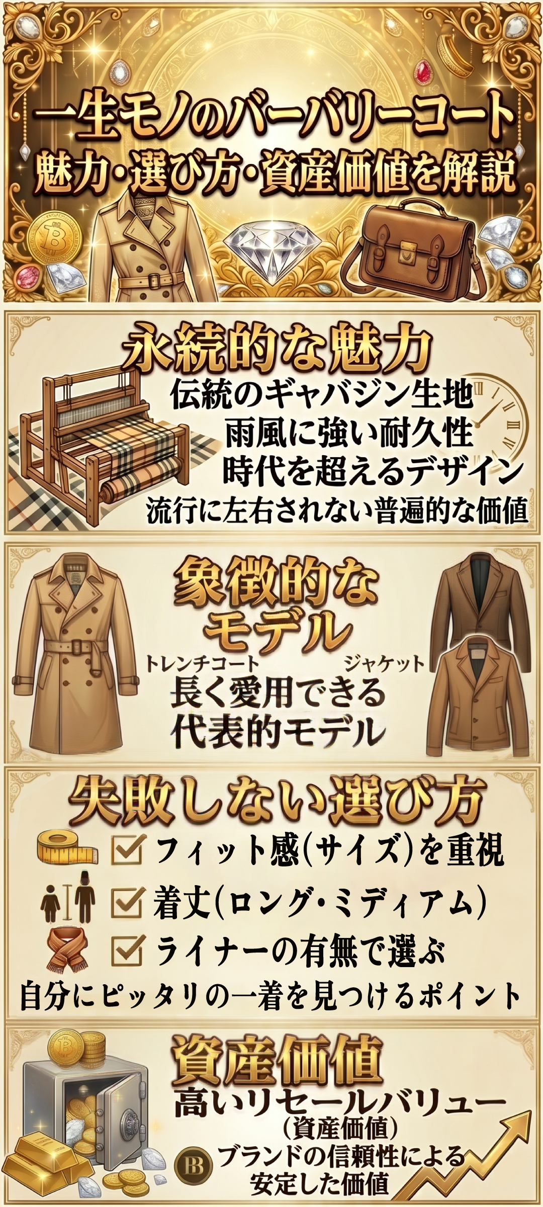 一生ものバーバリーコートとは？メンズ向けの定番モデルを徹底比較！