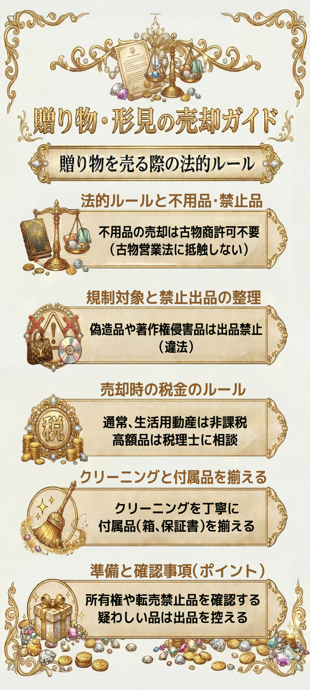 もらったものを売る際に注意する法律とは？再販の規制や古物許可証の基礎知識についてもご紹介