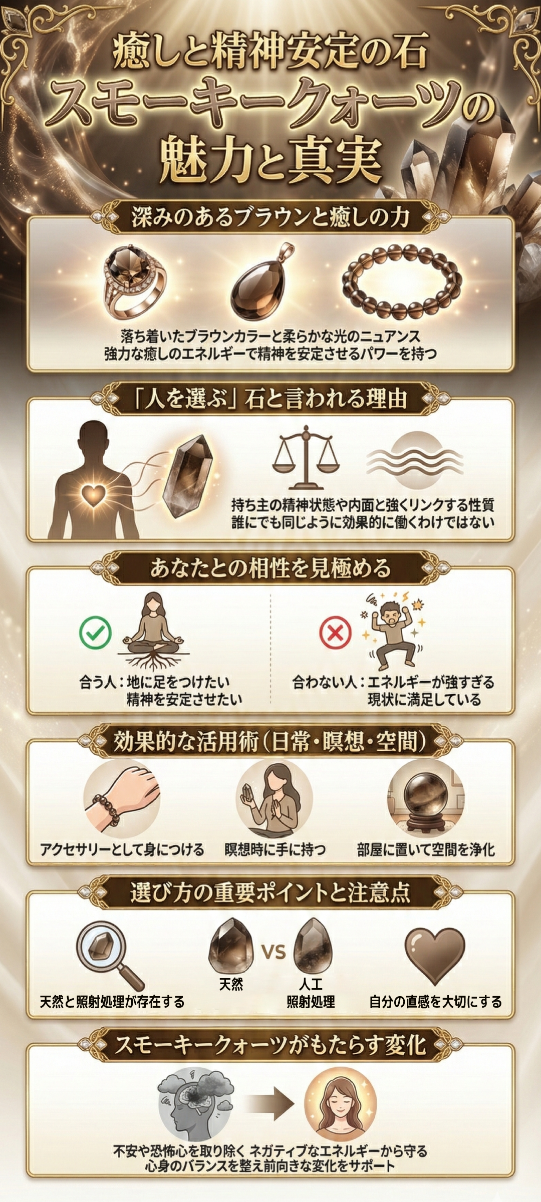 スモーキークォーツ(SmokyQuartz)は人を選ぶ?合わない理由と相性の見分け方を徹底解説!