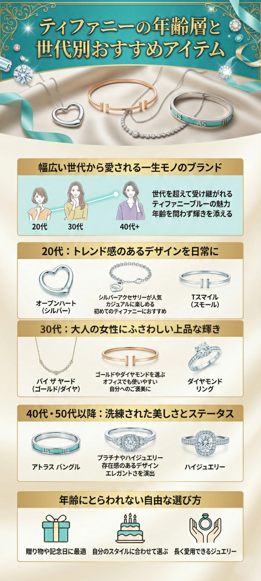 ティファニー（Tiffany & Co.）の年齢層は？世代別のおすすめアイテムを紹介！