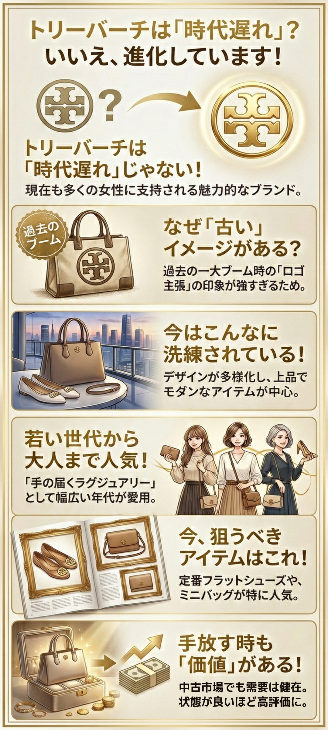 トリーバーチは時代遅れでダサい？おばさんっぽいと言われる理由と最新の魅力を徹底解説