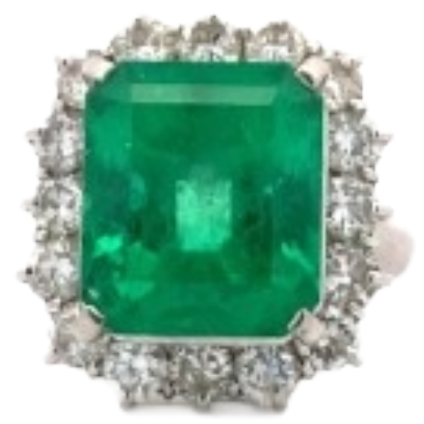Pt･Pm900 コロンビア産エメラルド・ダイヤモンド リング 9.17 ct D1.98 ct