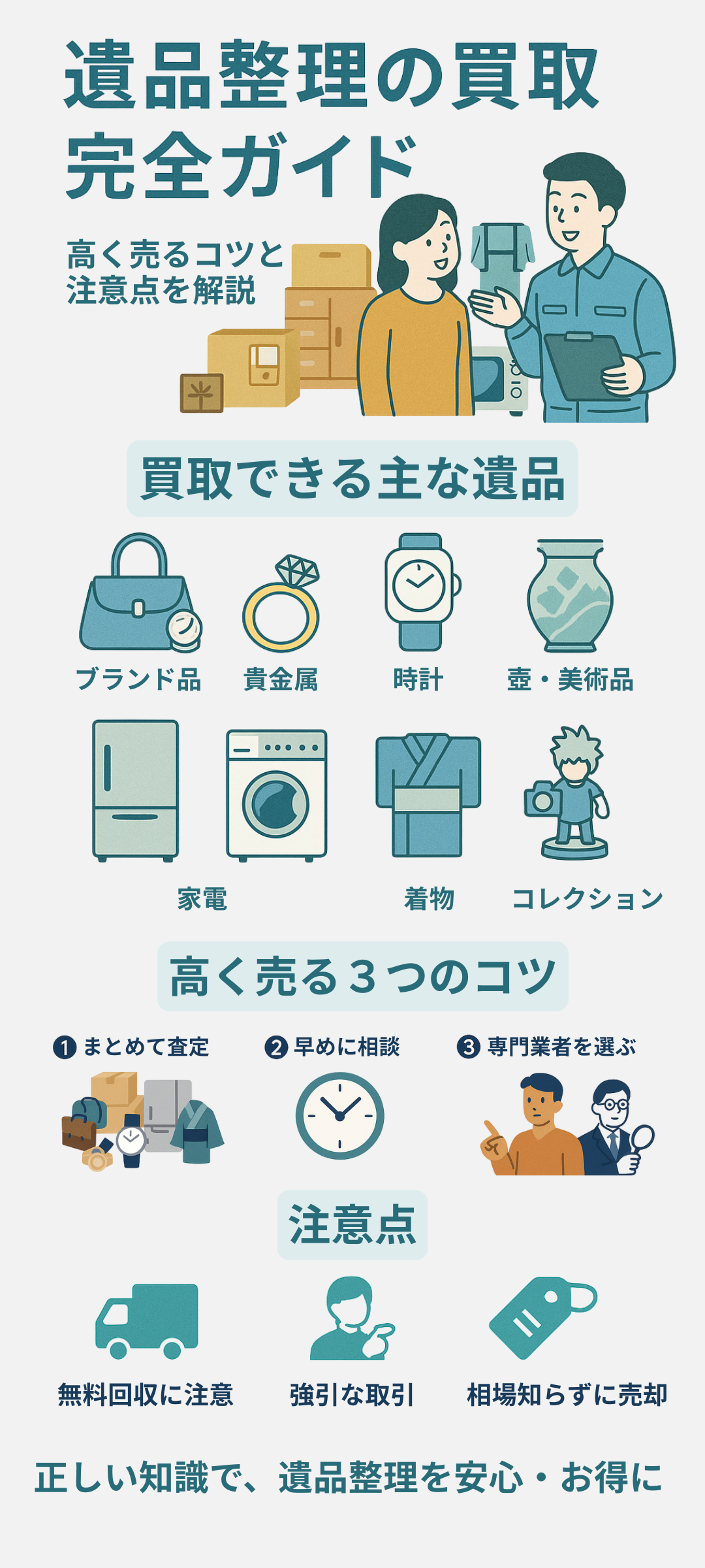 遺品整理の買取完全ガイド｜高く売るコツや注意点を徹底解説