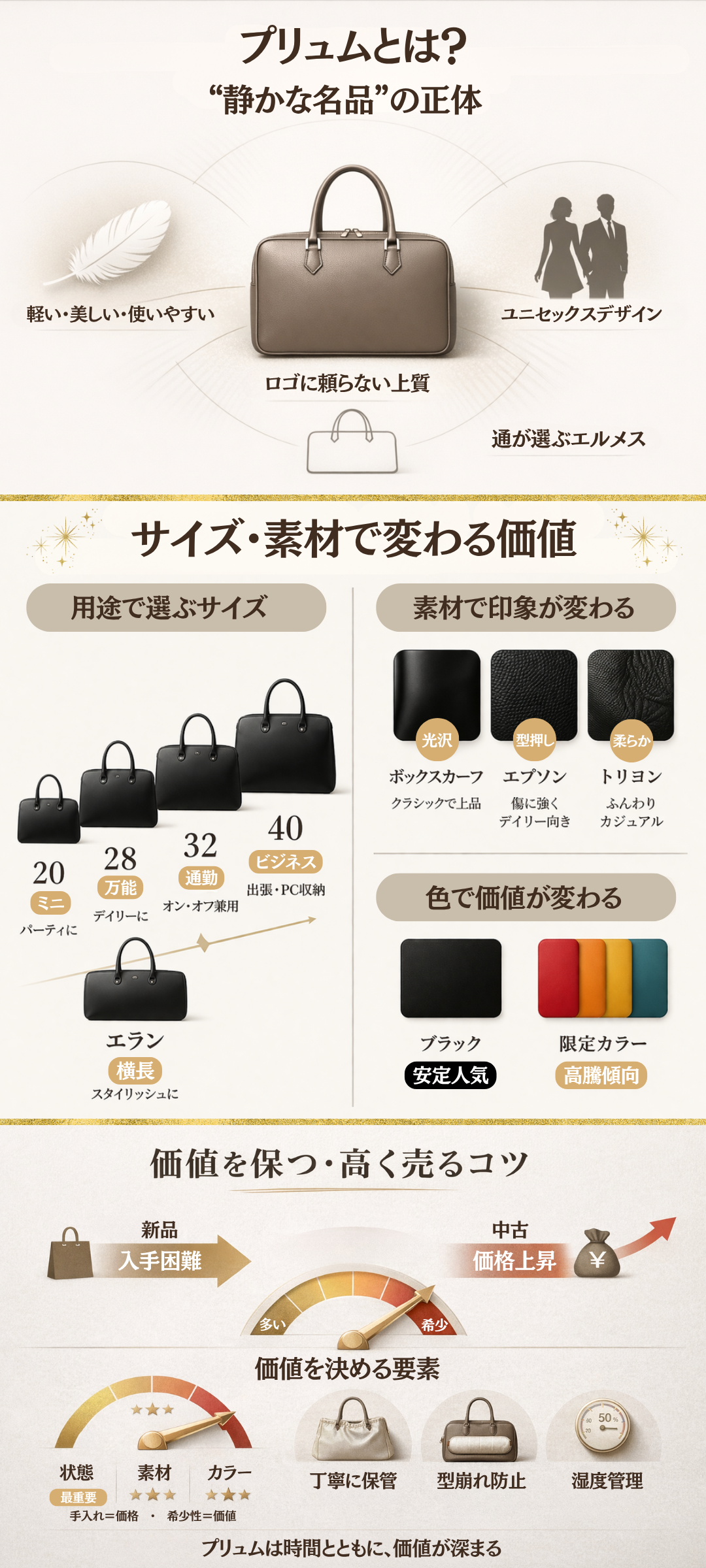 エルメス「プリュム」とは?サイズ・人気カラー・買取相場まで徹底解説