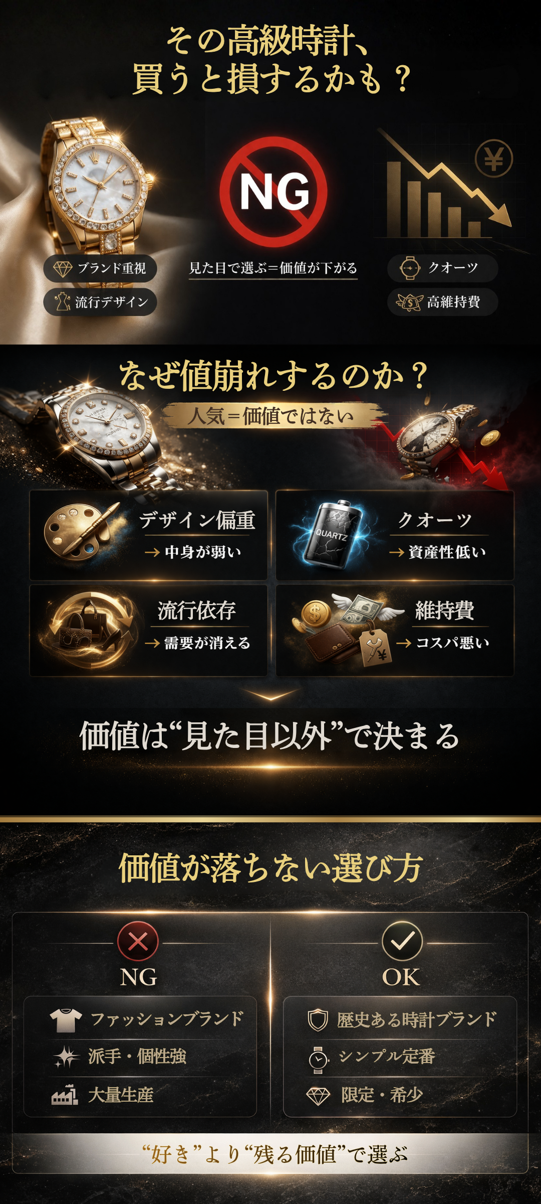 買ってはいけないレディース高級時計|ハイブランドも危険?値崩れしない選び方も紹介