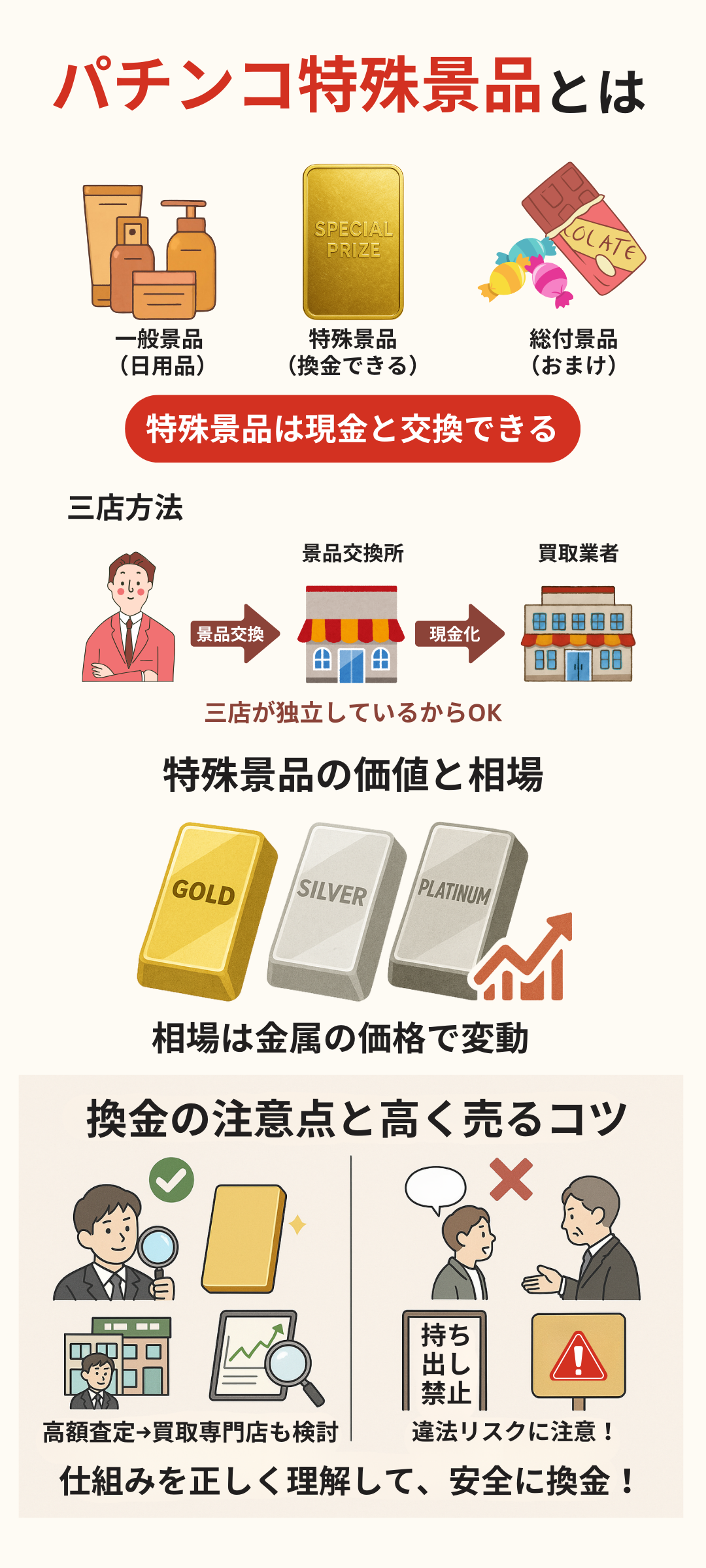 パチンコ特殊景品の換金方法と売却のコツとは？金・プラチナの価値や相場も解説