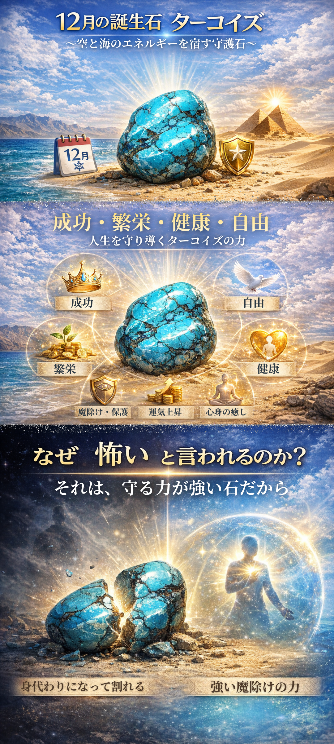 12月の誕生石ターコイズ（トルコ石）の石言葉の意味とは？効果、怖いと言われる理由まで解説
