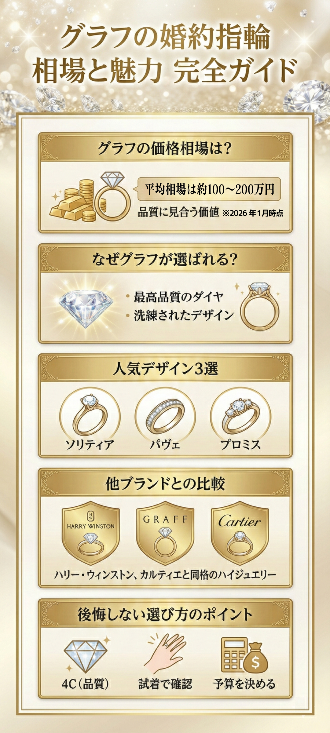 グラフ婚約指輪の相場はどれくらい？価格帯と人気デザイン・ダイヤの価値について徹底解説