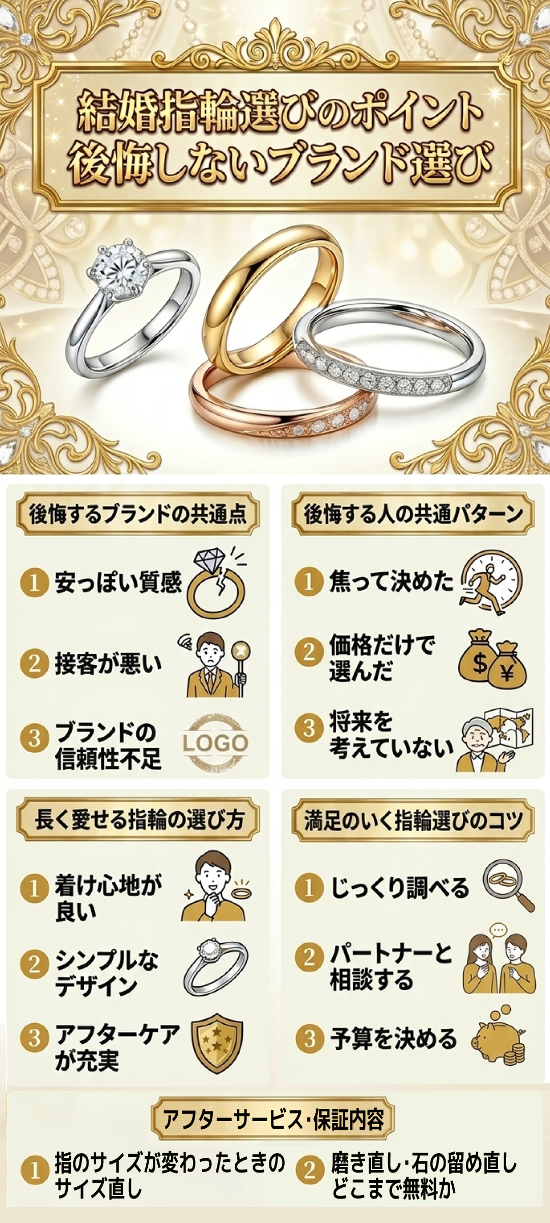 結婚指輪でやめたほうがいいと言われるブランド15選！後悔しない選び方のポイントも解説