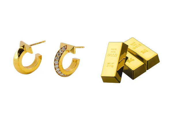 金のインゴット　ティファニー ピアス