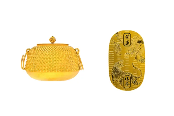 24金 (K24) 小判　24金 (K24) 茶釜
