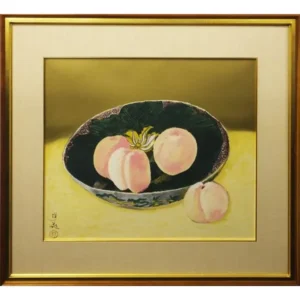 絵画 小倉遊亀 古九谷皿と白桃
