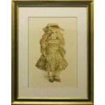 絵画 小磯良平 フェルト帽の人形