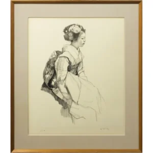 絵画 小磯良平 舞妓I-3 舞妓三態より