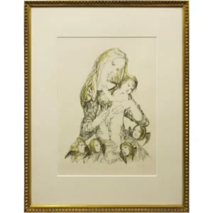 絵画 藤田嗣治 聖母子と天使たち
